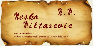 Neško Miltašević vizit kartica